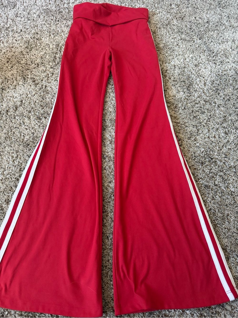 wild fable Red Flared Track Pants with White Side Stripes